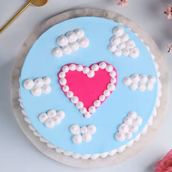 Sky Heart Vanilla Cake