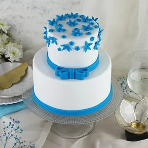Blue Bow Choco 2 Tier Truffle Cake