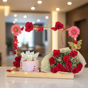 Cake ‘n’ Bloom Elegance Combo Bliss Tray